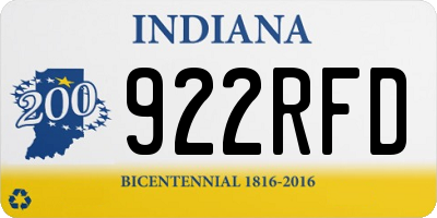 IN license plate 922RFD