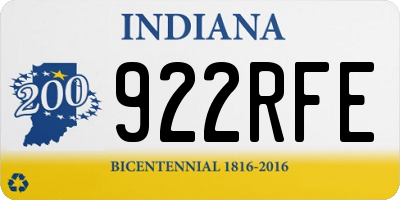 IN license plate 922RFE