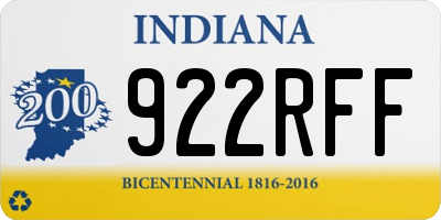 IN license plate 922RFF
