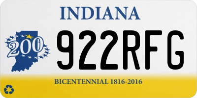 IN license plate 922RFG