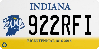 IN license plate 922RFI