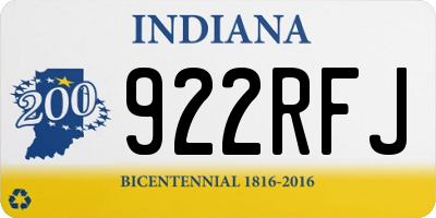 IN license plate 922RFJ