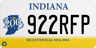 IN license plate 922RFP