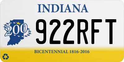 IN license plate 922RFT