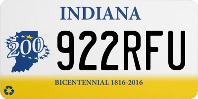 IN license plate 922RFU