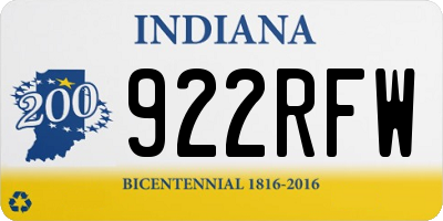 IN license plate 922RFW