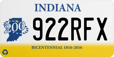 IN license plate 922RFX