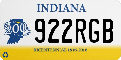 IN license plate 922RGB