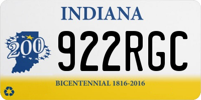 IN license plate 922RGC