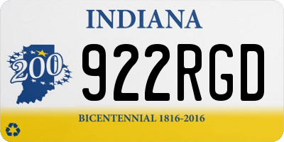 IN license plate 922RGD