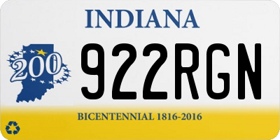 IN license plate 922RGN