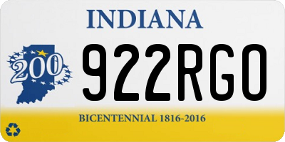 IN license plate 922RGO