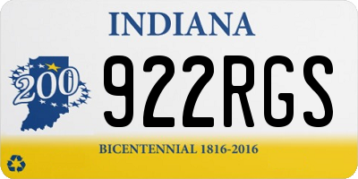 IN license plate 922RGS