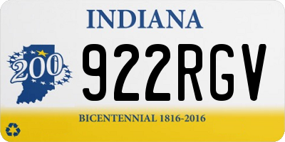 IN license plate 922RGV