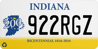 IN license plate 922RGZ