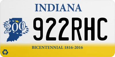 IN license plate 922RHC