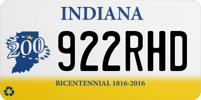 IN license plate 922RHD