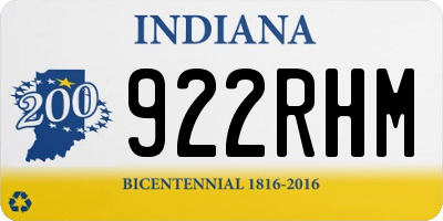 IN license plate 922RHM