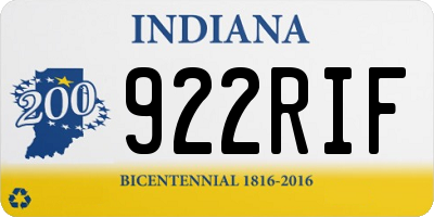 IN license plate 922RIF