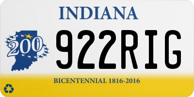 IN license plate 922RIG