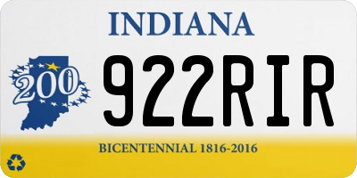 IN license plate 922RIR