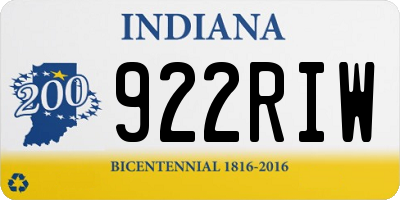 IN license plate 922RIW