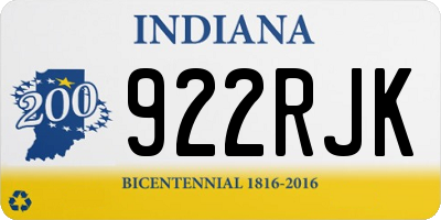 IN license plate 922RJK