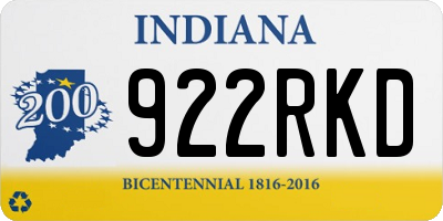 IN license plate 922RKD
