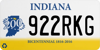 IN license plate 922RKG