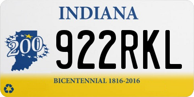 IN license plate 922RKL