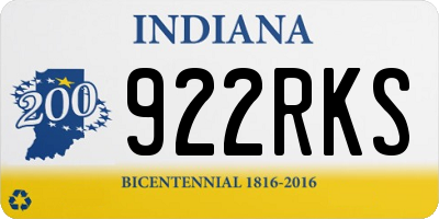 IN license plate 922RKS