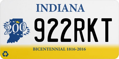 IN license plate 922RKT