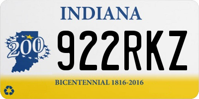 IN license plate 922RKZ