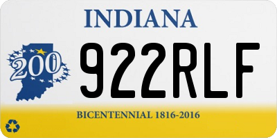 IN license plate 922RLF