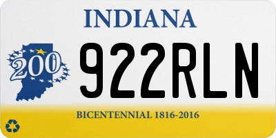 IN license plate 922RLN