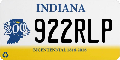 IN license plate 922RLP