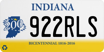 IN license plate 922RLS