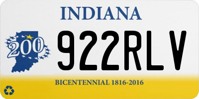 IN license plate 922RLV