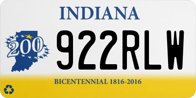IN license plate 922RLW