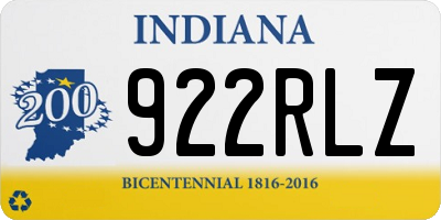IN license plate 922RLZ