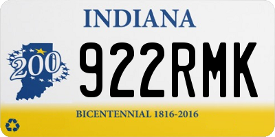 IN license plate 922RMK