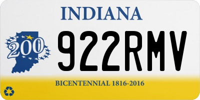IN license plate 922RMV