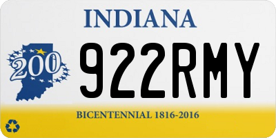 IN license plate 922RMY