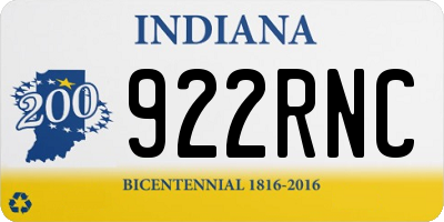IN license plate 922RNC