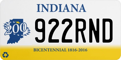 IN license plate 922RND