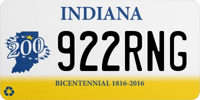IN license plate 922RNG