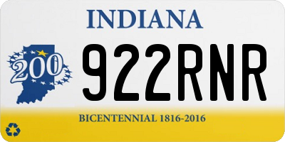 IN license plate 922RNR