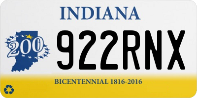 IN license plate 922RNX