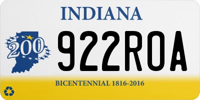 IN license plate 922ROA
