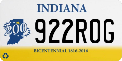 IN license plate 922ROG